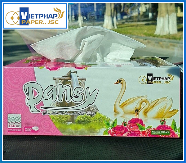 Pansy swan tissue box